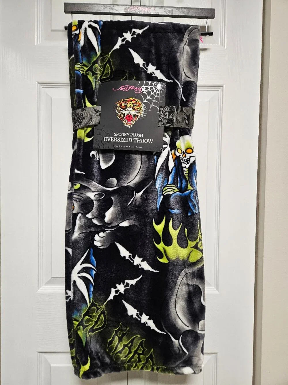 Ed Hardy Halloween Black Panther Throw Blanket 50x70 New with Tags